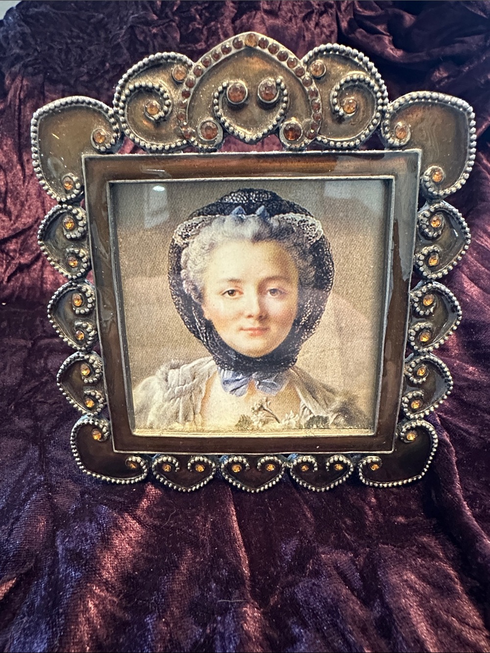 Source Unknown Brown Frame with Amber Jewel Accents